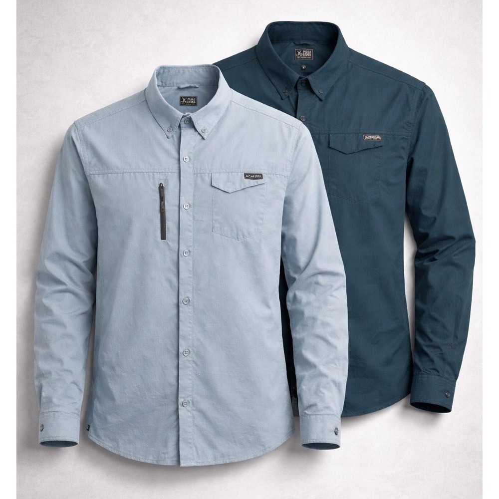 Pure Lure Fishing Shirts Mens L Lot 2 Performance Vented Outdoor Button Down